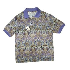 Vtg‎ NWT 1990s Como Sport Cobra Shirt Golf Polo Made In Italy Paisley Men's S